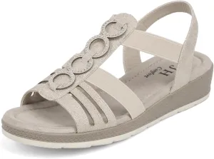 VJH confort Women’s Flat Sandals Comfortable Rhinestone Dressy sandals Elastic Open toe Low Wedge Sandals for Summer