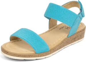VJH confort Women’s Flat Sandals Open Toe Elastic Ankle Strap Slip on Comfy Low Wedge Sandals