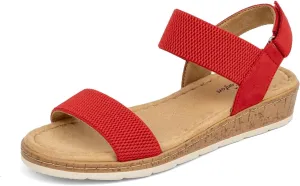 VJH confort Women’s Flat Sandals Open Toe Elastic Ankle Strap Slip on Comfy Low Wedge Sandals