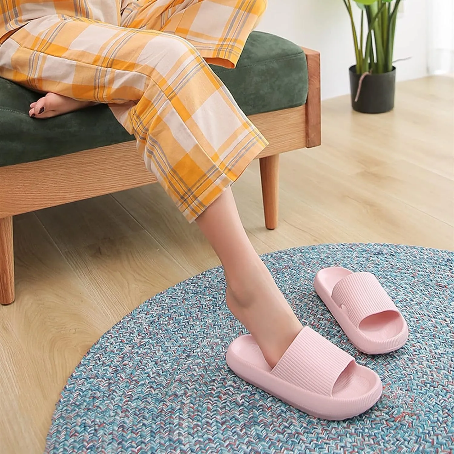 VONMAY Cloud Slides for Men and Women Quick Drying Pillow Slippers Non-Slip Shower Sandals with Cushioned Thick Sole for Comfort & Support