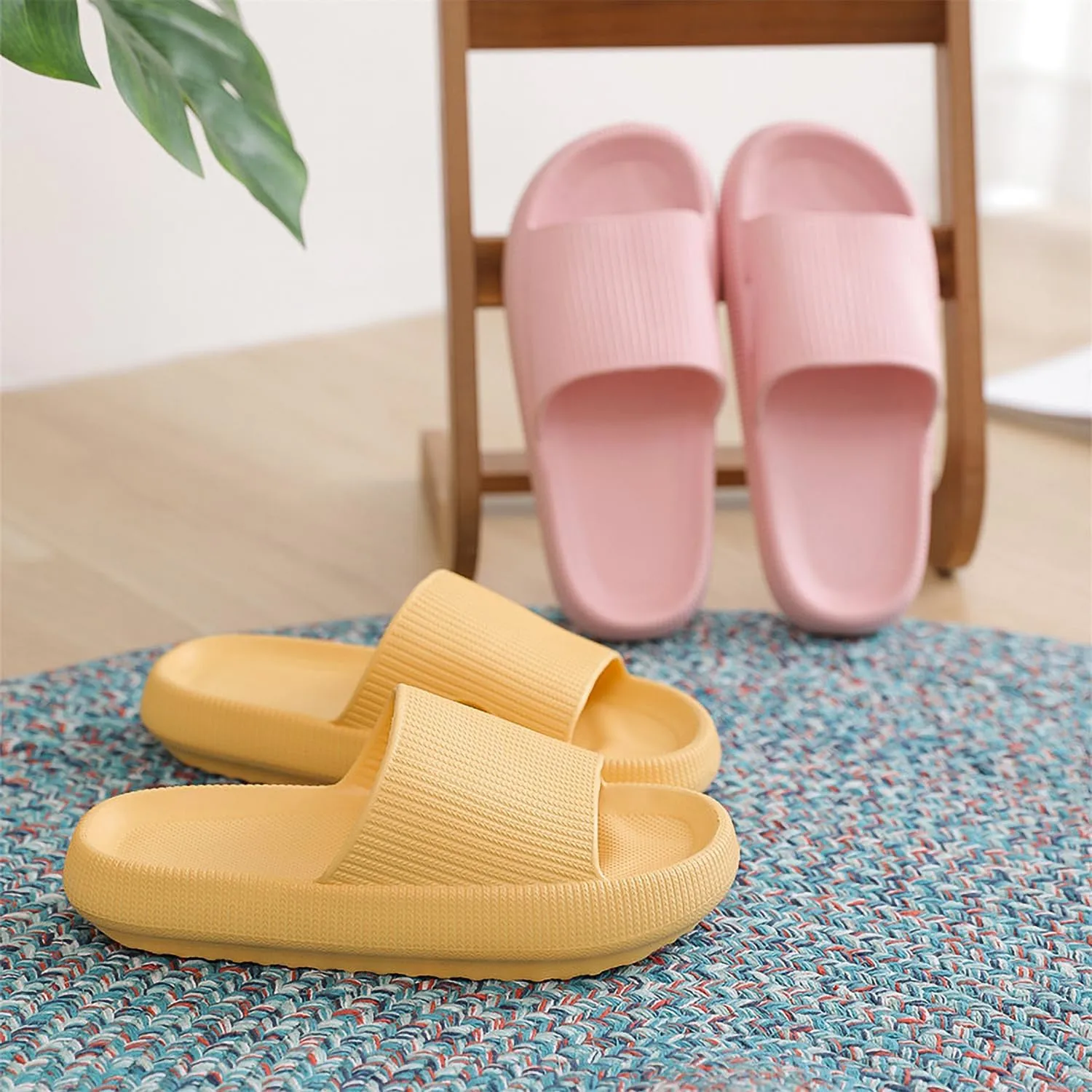 VONMAY Cloud Slides for Men and Women Quick Drying Pillow Slippers Non-Slip Shower Sandals with Cushioned Thick Sole for Comfort & Support