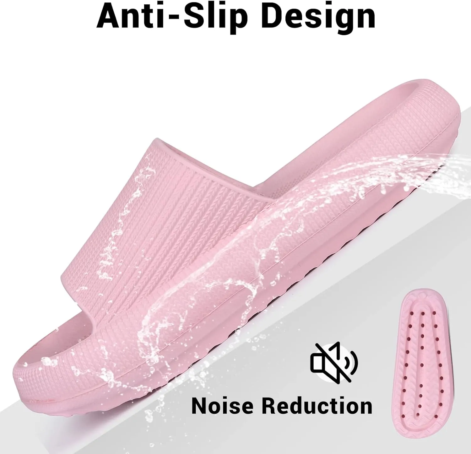 VONMAY Cloud Slides for Men and Women Quick Drying Pillow Slippers Non-Slip Shower Sandals with Cushioned Thick Sole for Comfort & Support