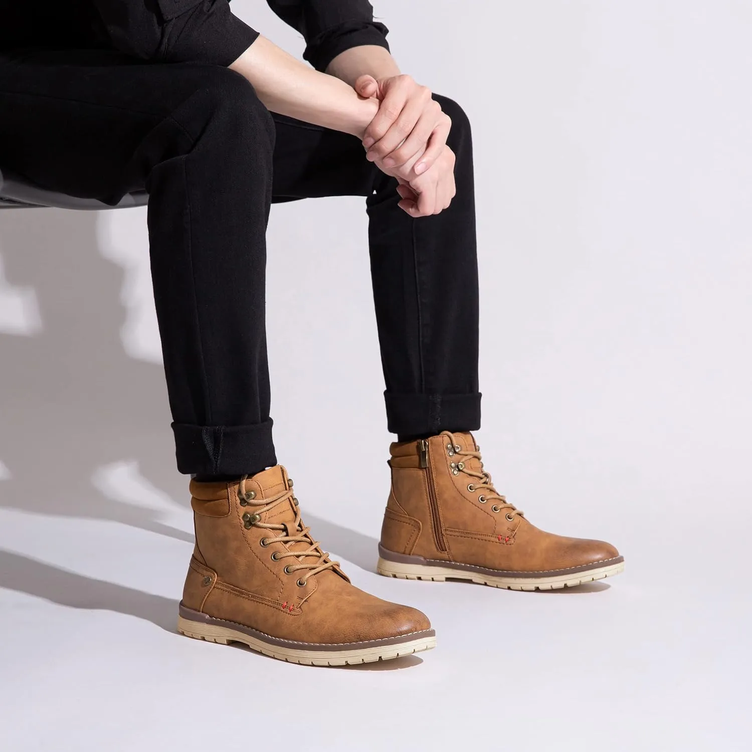 Vostey Men's Chukka Boots Motorcycle Casual Hiking Boot for Men