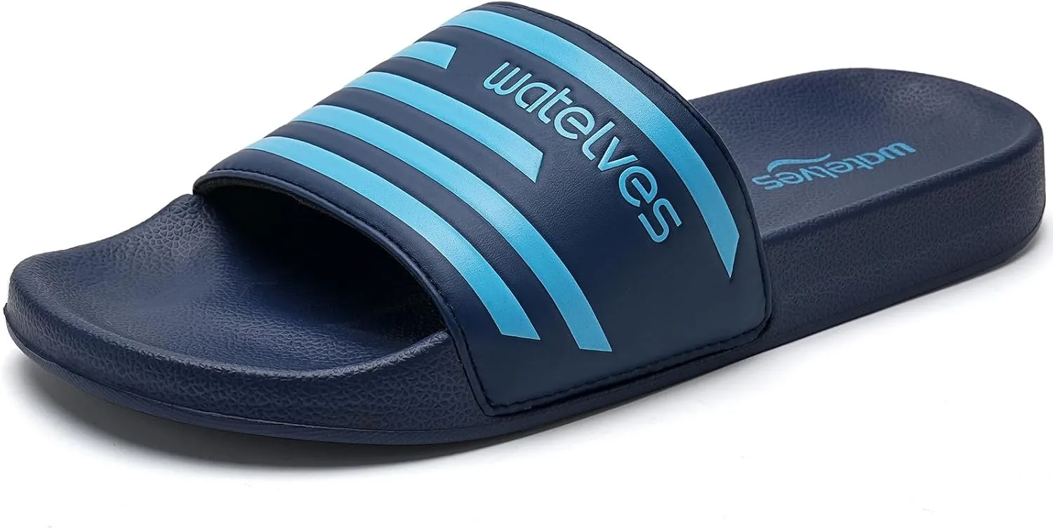 WateLves Girls & Boys Slide Sandals Kids Summer Slippers Slip On for Outdoor Beach Pool Shower (Little Kid/Big Kid)