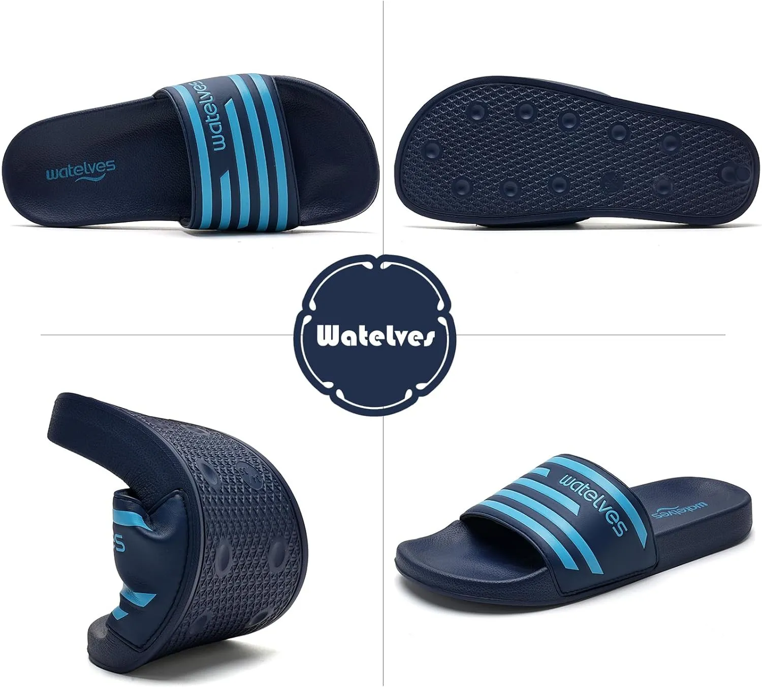 WateLves Girls & Boys Slide Sandals Kids Summer Slippers Slip On for Outdoor Beach Pool Shower (Little Kid/Big Kid)