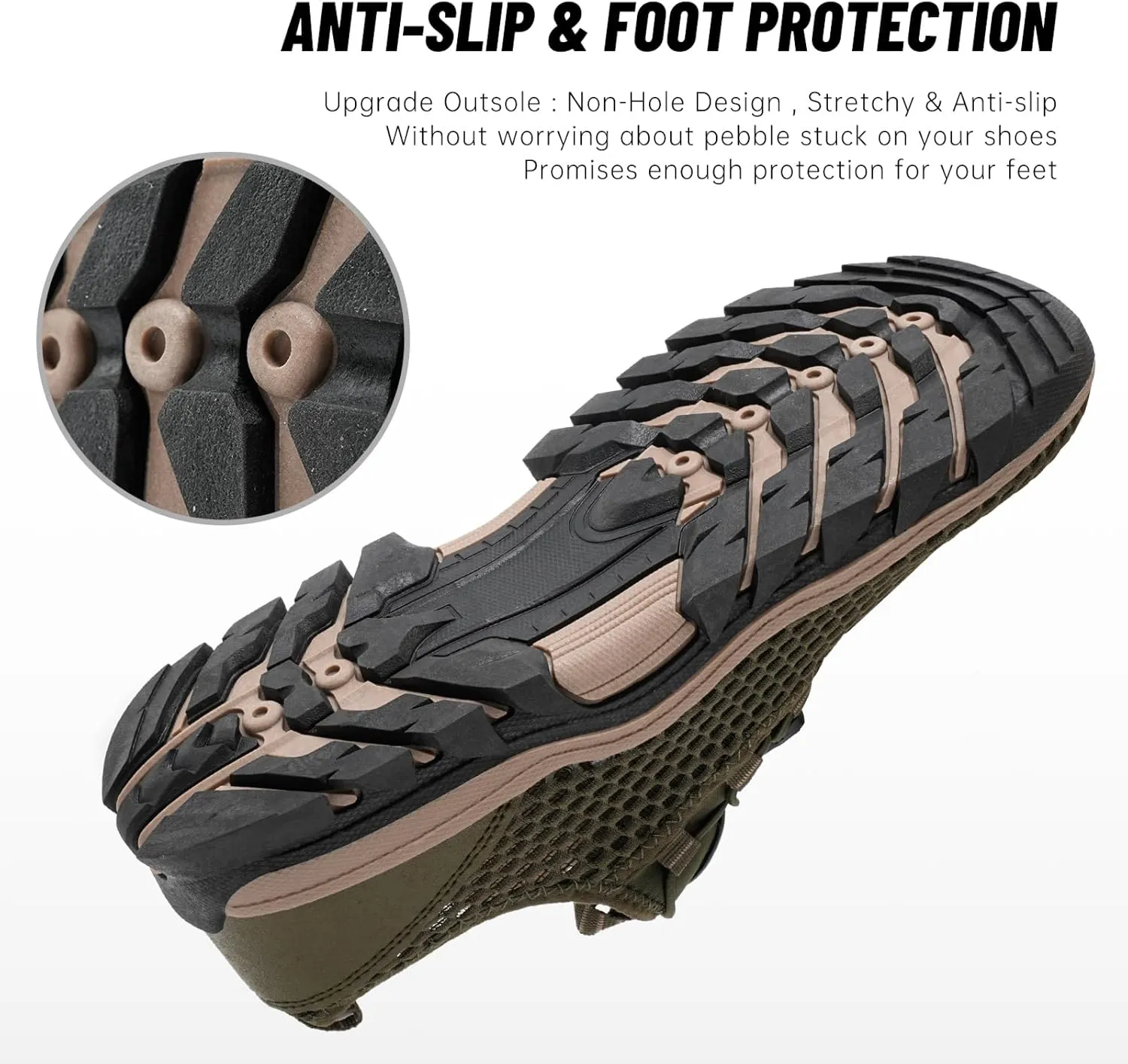 Water Shoes Men Outdoor Hiking Shoes Quick Drying Beach Aqua Shoes Men's Amphibious Water Shoes Summer Non-Slip Quick Drying Water Sandals River Shoes