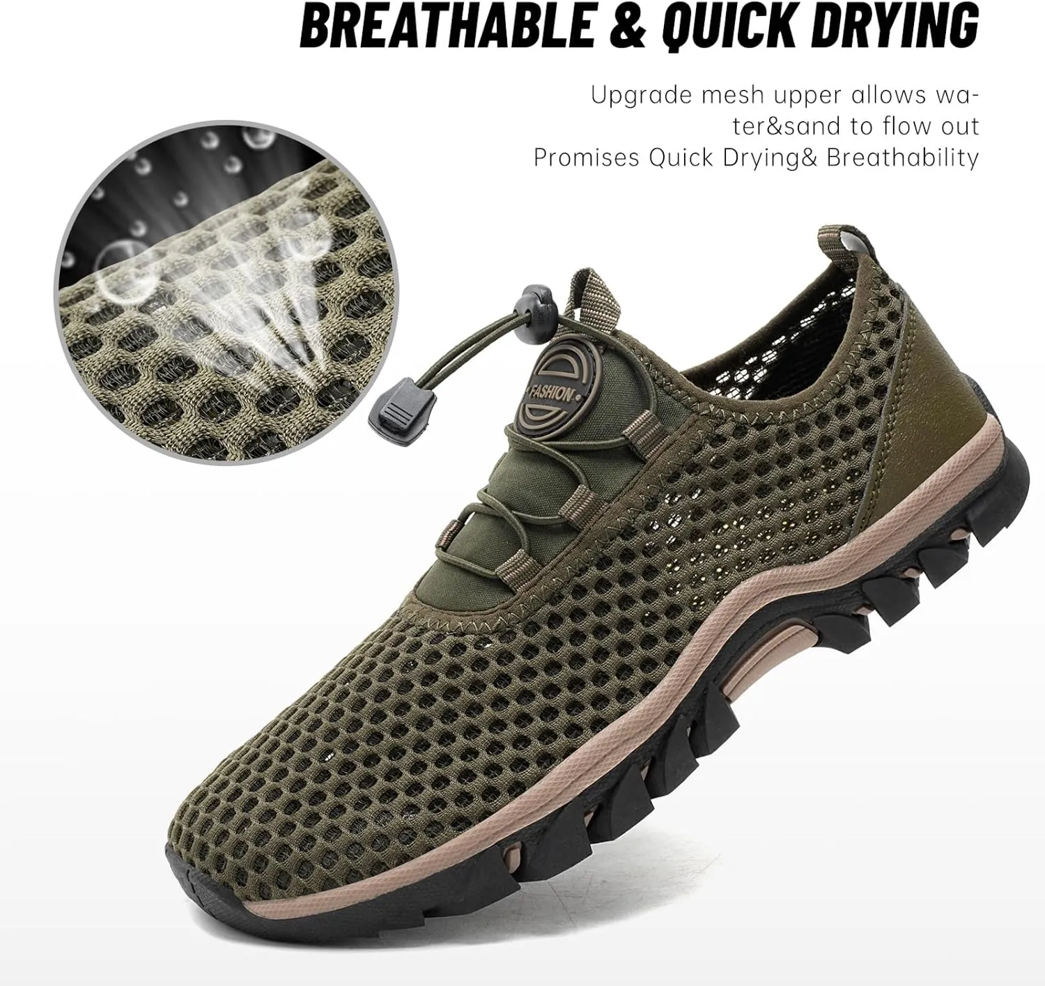 Water Shoes Men Outdoor Hiking Shoes Quick Drying Beach Aqua Shoes Men's Amphibious Water Shoes Summer Non-Slip Quick Drying Water Sandals River Shoes