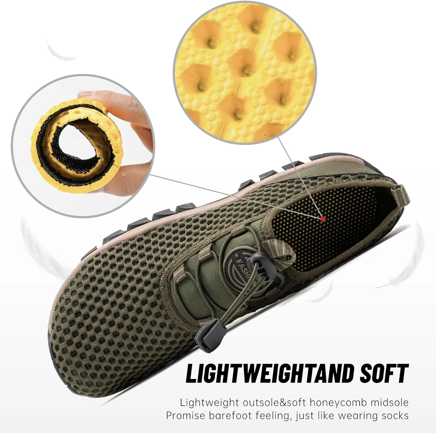 Water Shoes Men Outdoor Hiking Shoes Quick Drying Beach Aqua Shoes Men's Amphibious Water Shoes Summer Non-Slip Quick Drying Water Sandals River Shoes