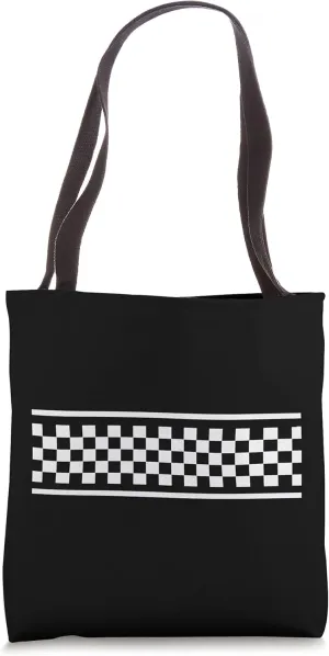 White Checker Pattern Checkerboard Skater Surfer Style Teens Tote Bag