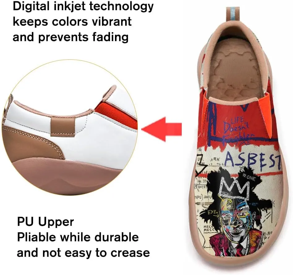 Women's Art Painted Travel Shoes Classical Floral Pattern Slip On Loafers Leather Lightweight Comfort Sneakers