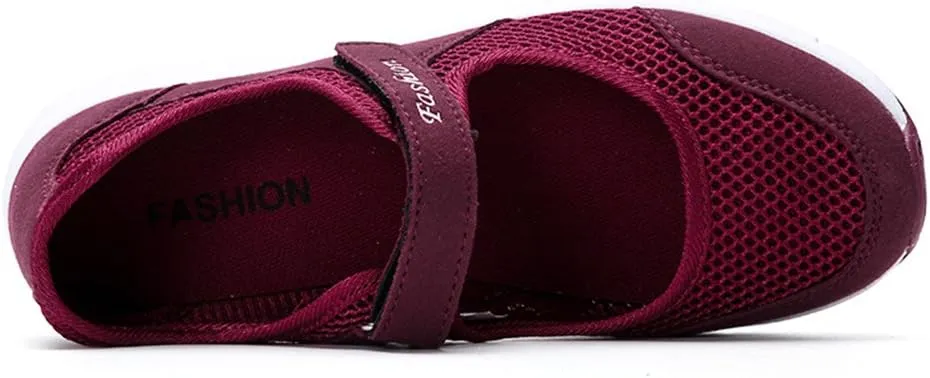 Women's Casual Walking Sneakers Lightweight Breathable Flat Mary Jane Shoes
