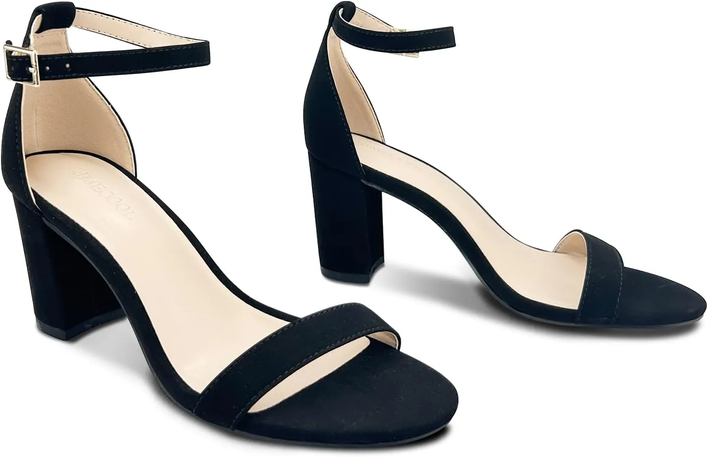 Women's Chunk Low Heel Pump Sandals, Heels for Women Open Toe Ankle Strap Chunky Heel Sandals