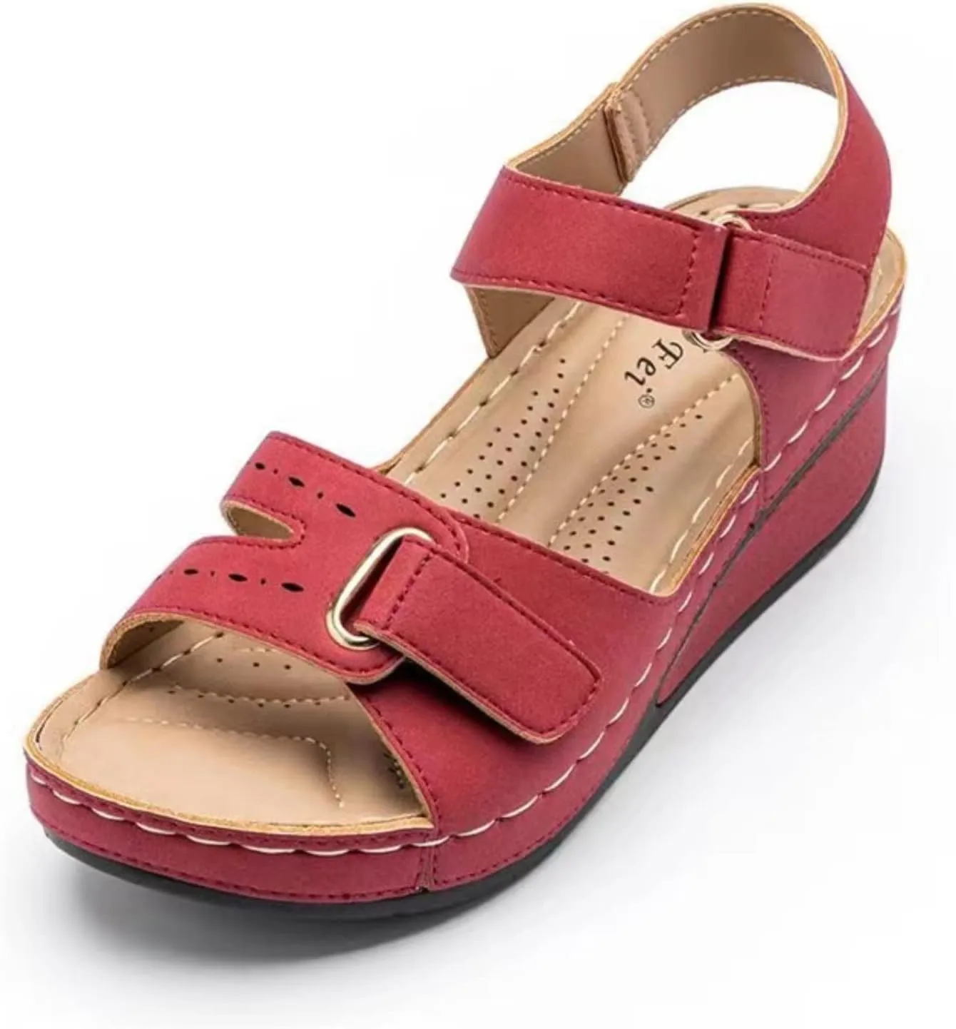 Women's Comfortable Low Heel Sandals,Sandals with Adjustable Straps and Arch Support,Casual Roman Style Walking Sandals.