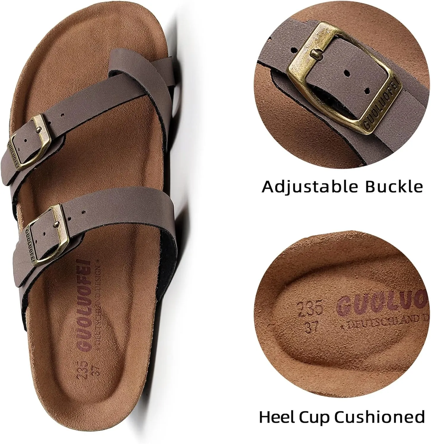 Women's Cork Footbed Slide Sandals With Arch Support,Comfortable Summer Beach Sandals For Women Girls Ladies