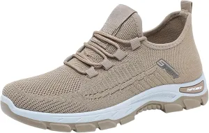 Women's Flats Shoes Slip On Mesh Breathable Casual Loafers Comfortable Soft Woman Comfort Orthopedic Diabetic Fashion Walking Shoes with Arch Support