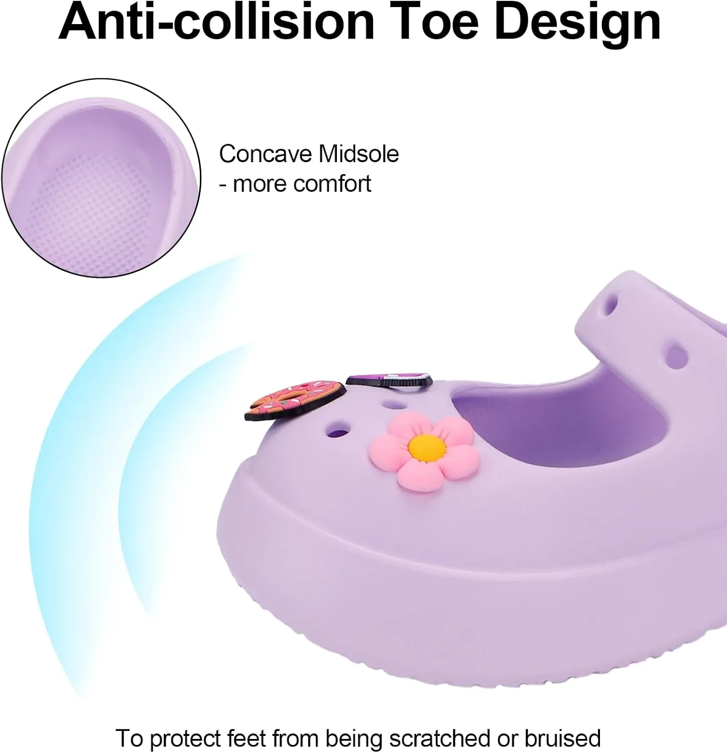 Women's Garden Clogs Slip on Garden Shoes Cute Mary Jane Slides with DIY Charms, Quick Drying Water Shoes Sandals