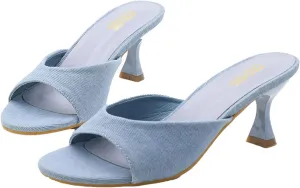 Women's Kitten Heel Open Toe Slip On Slide Sandals,Summer Sexy Low Heeled Slipper Slides Outdoor Daily Party Wedding Dress Shoes Casual Summer Mules Sandals