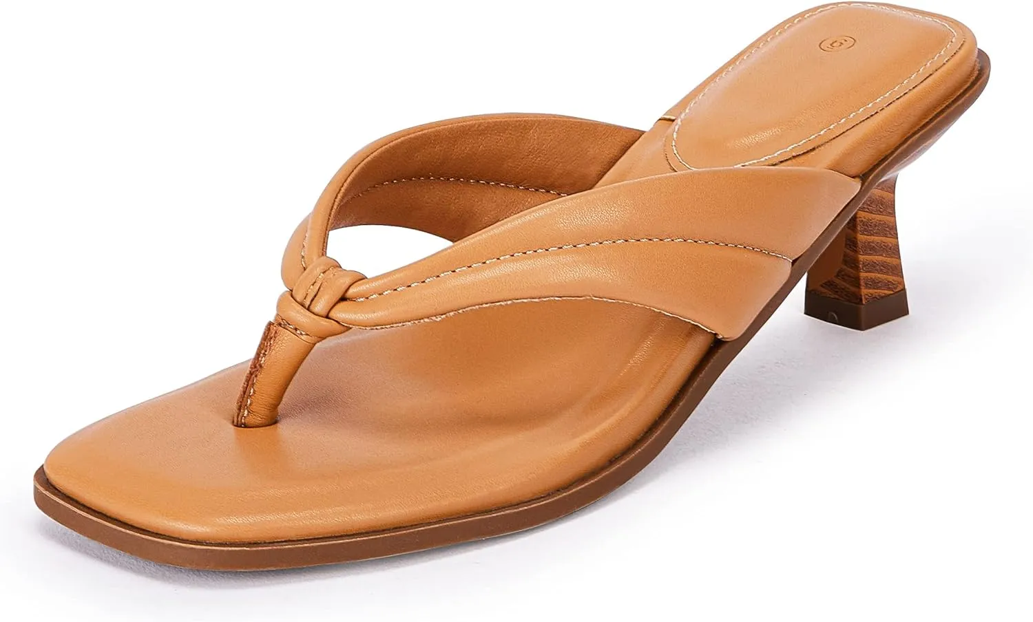 Womens Kitten Heel Thong Sandals Flip Flops Slip On Square Open Toe Slippers Low Stacked Heeled Mules
