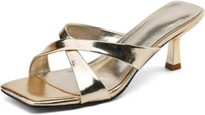 Womens Kitten Heel Thong Sandals Flip Flops Slip on Square Open Toe Slippers Low Stacked High Heels Mules for Party Drees Big Size Shoes