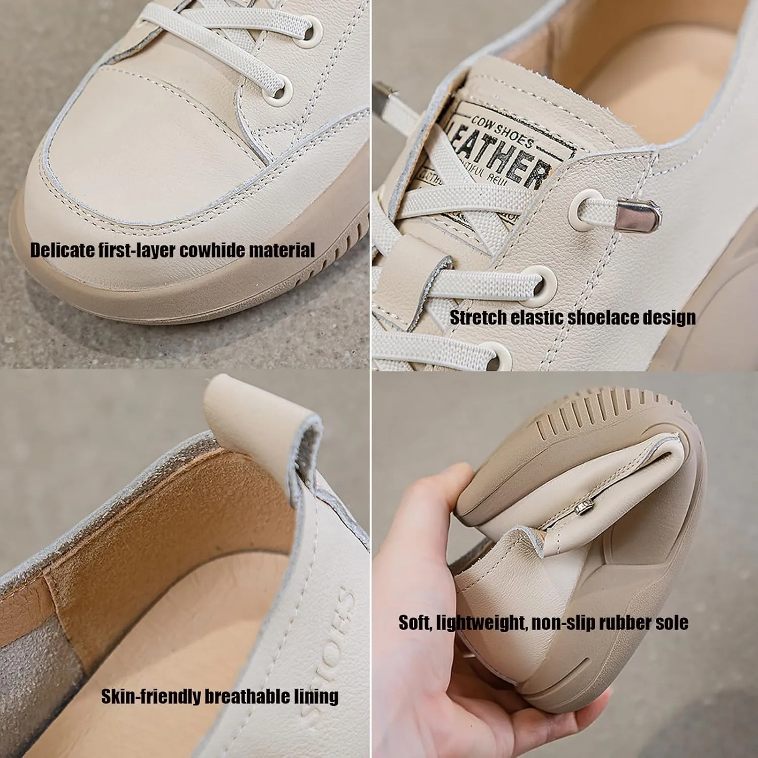 Women's Lace up Platform Increase Height Fashion Sneakers,Retro Low Top Comfort Lightweight Walking Shoes Anti-Slip Thick Soled Leather Running Sneakers