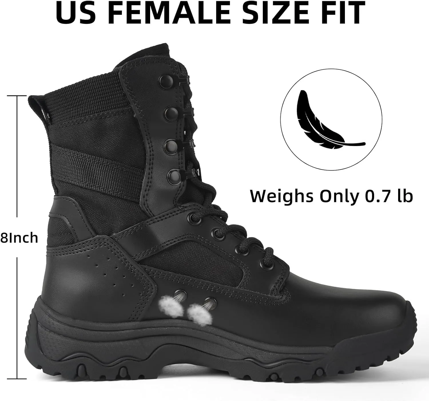 Women's Lightweight Tactical Work Boots Military Combat Motorcycle Boots For Women 8 Inch Army Desert Boots
