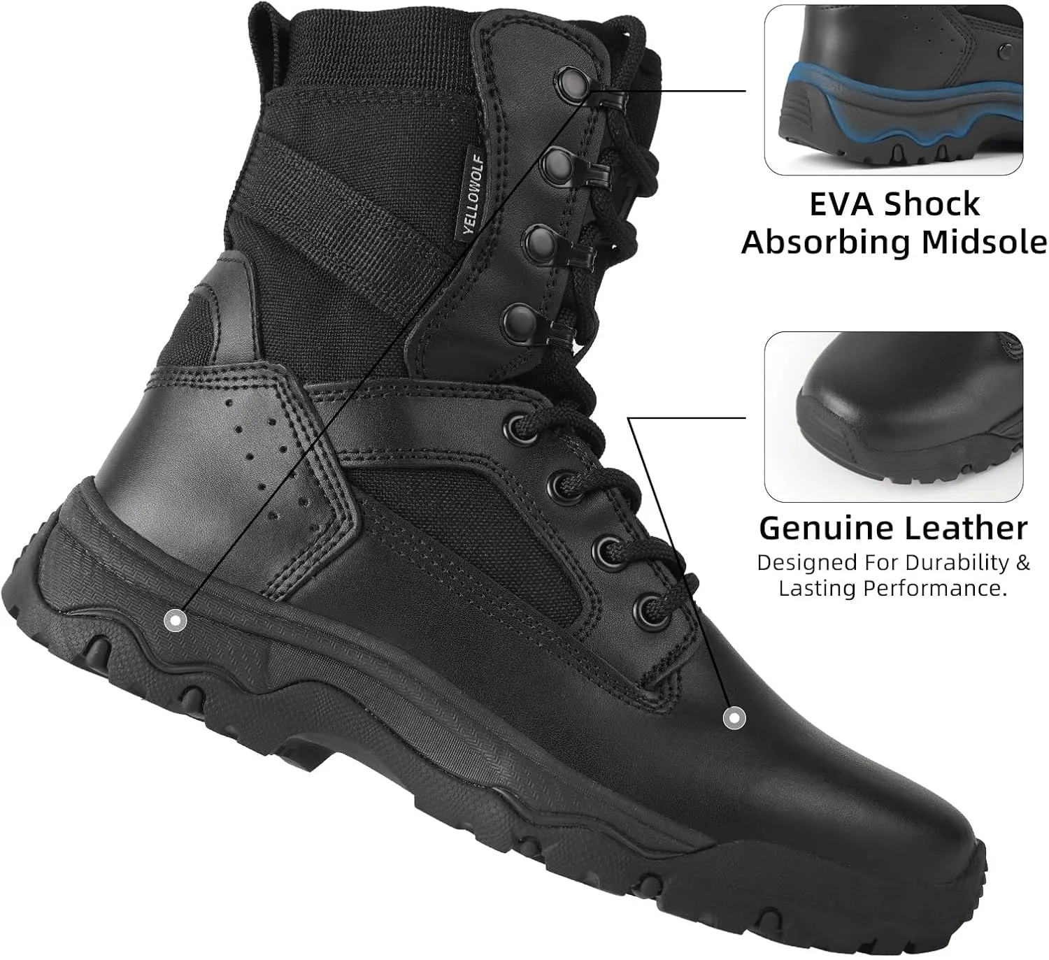 Women's Lightweight Tactical Work Boots Military Combat Motorcycle Boots For Women 8 Inch Army Desert Boots