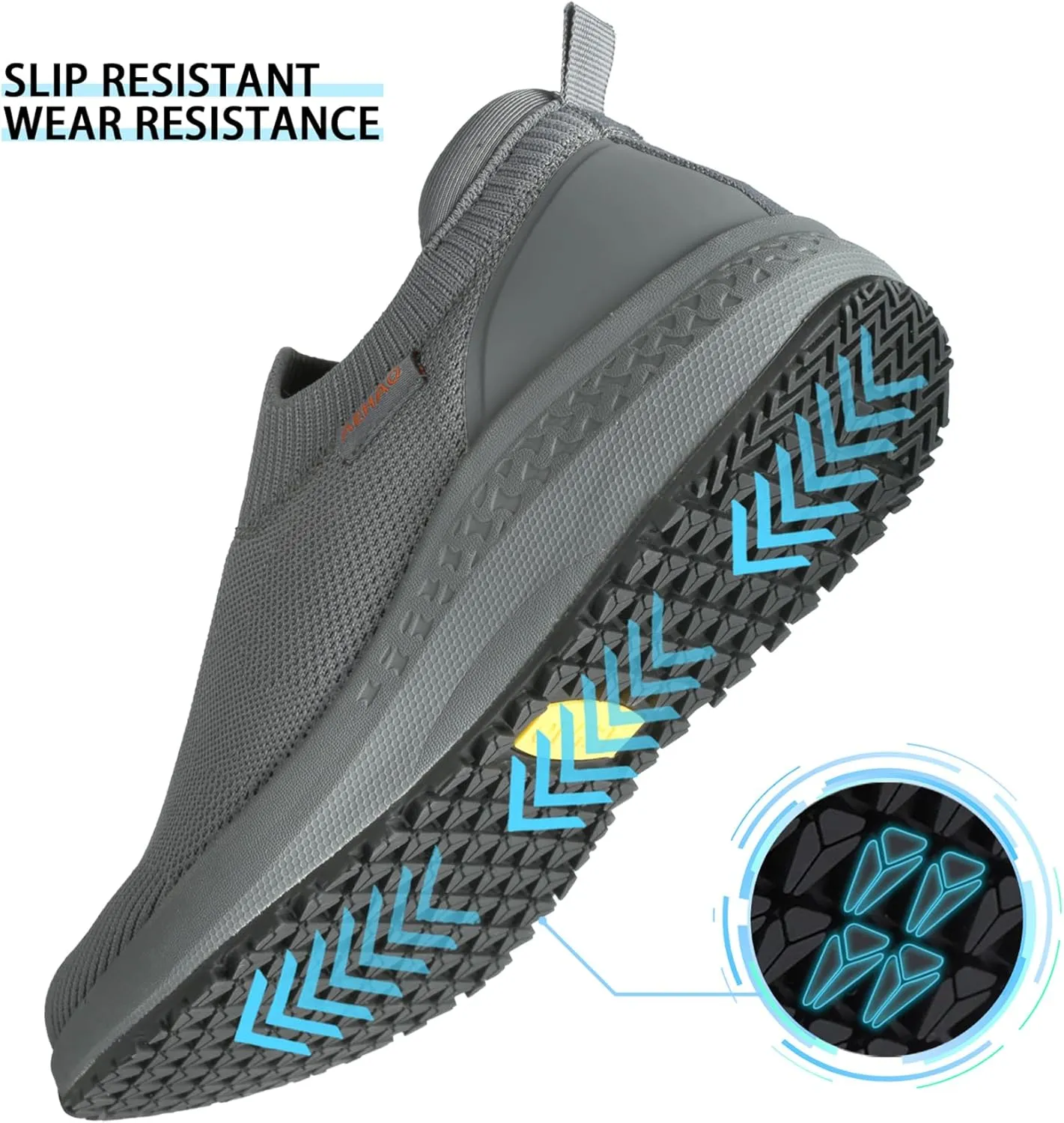 Women's Non Slip Work Shoes Food Service Waterproof Slip-Resistant Chef Shoe for Kitchen Restaurant Hospital Staff Lightweight Walking Sneakers with Easy-Clean Slip-On Design