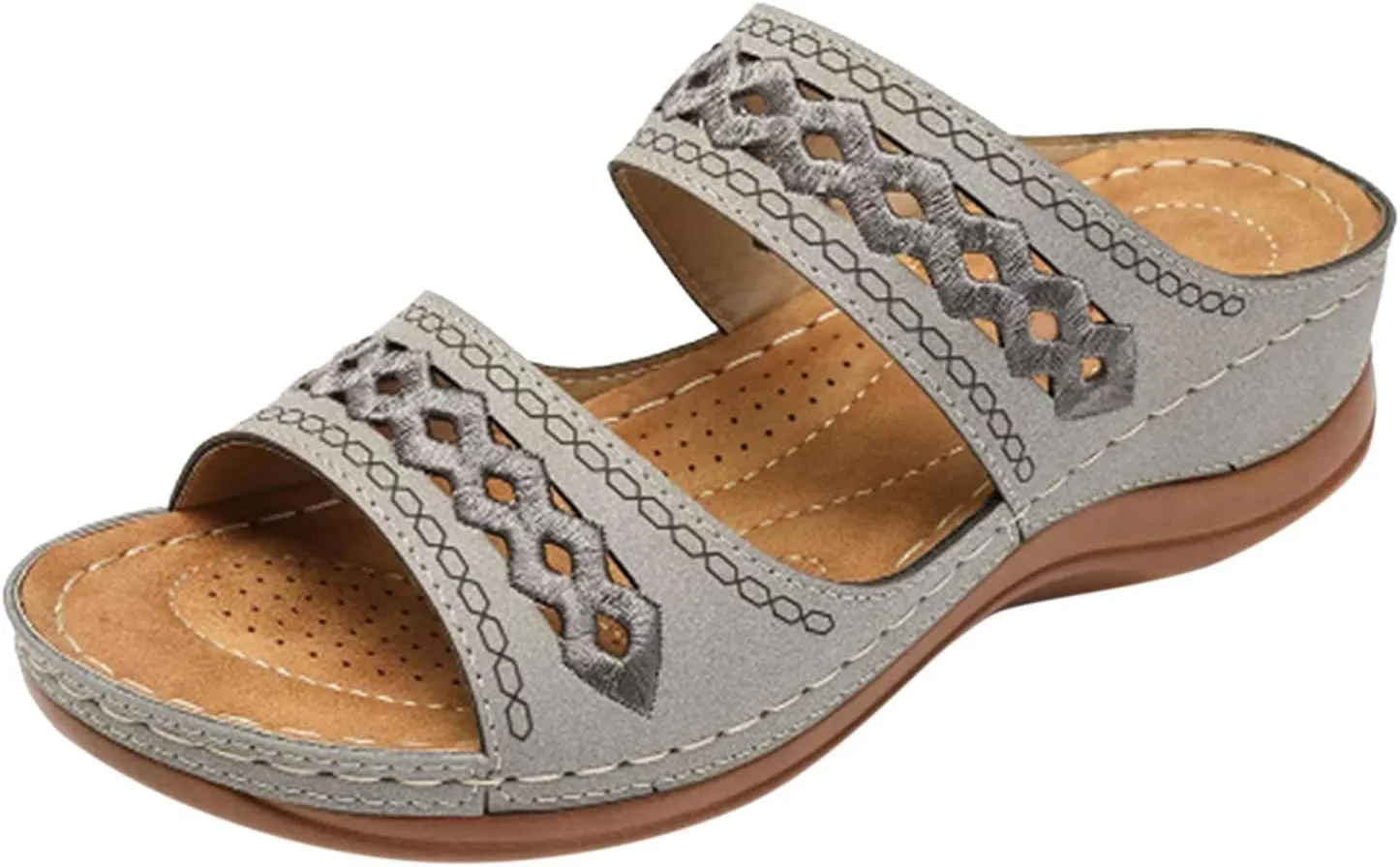Womens Orthopedic Mesh Sandals Breathable Hollow Design Summer Casual Slides Comfortable Arch Support Beach Walking Shoes Quick Dry Sport Footwear Orthopedic Shoes for Women