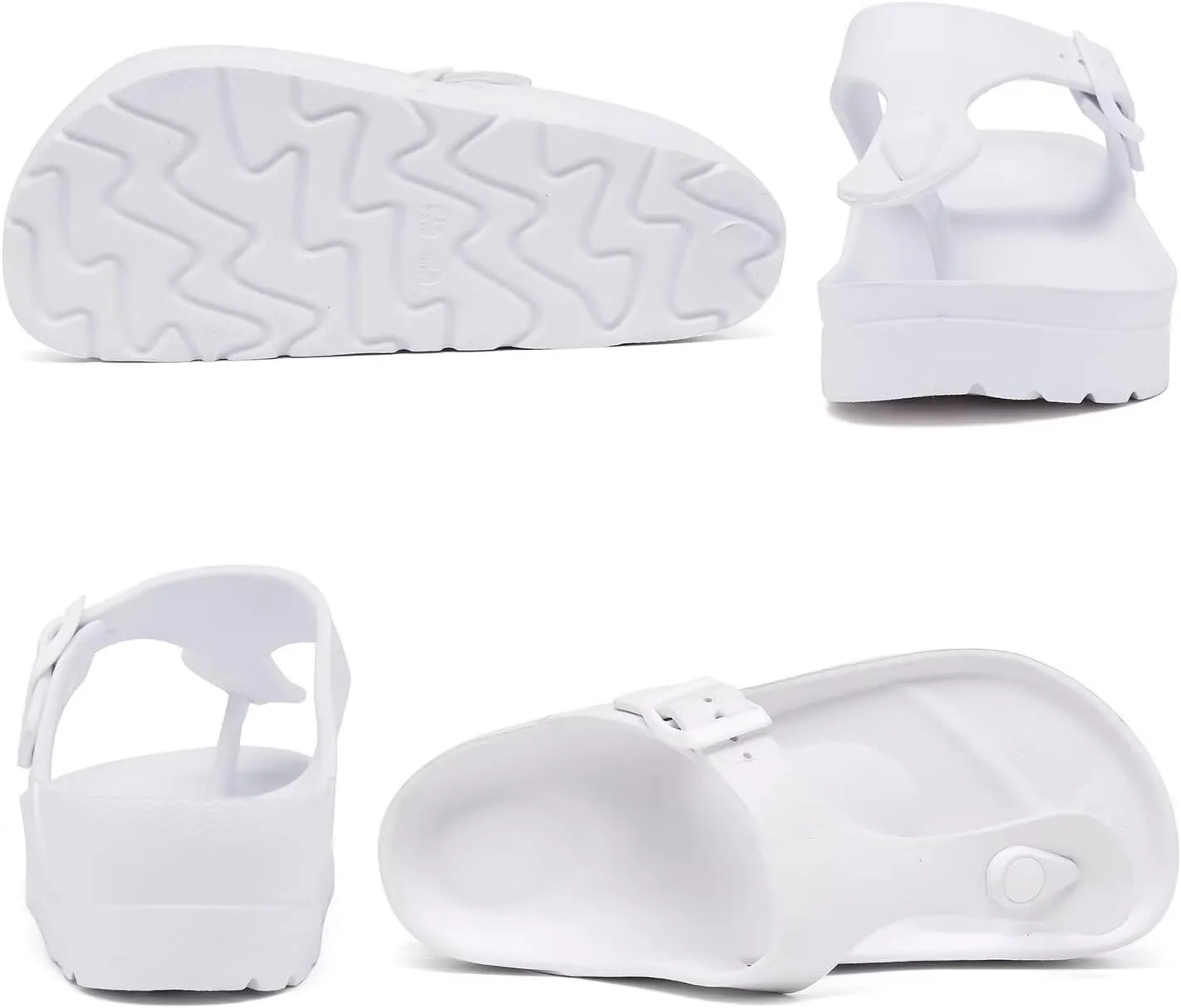 Womens Platform Sandals with Arch Support, Adjustable Buckle Beach Sandal Woman Comfort Lightweight Ultra Cushion EVA Slides