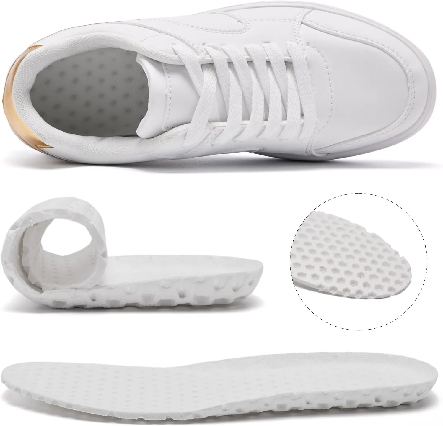 Women's Skateboard Shoes Fashion Casual Sneakers Low Top Lightweight Comfortable Lace-Up Leather Non Slip Shoe