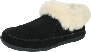 Women's Slippers Genuine Suede Memory Foam Winter House Fluffy Slippers with Faux Fur Collar and Sheepskin Insole Indoor and Outdoor Warm Shoes Rubber Sole