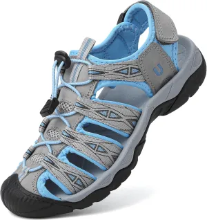 Women's Sport Hiking Sandals Closed Toe Summer Outdoor Athletic Walking Sandal Adventure Lightweight Comfortable Beach Sandals Water Shoes