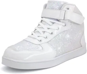 Wooowyet Glitter Shoes Kids High Top Sneakers for Boys Girls Gift Party Birthday Christmas Halloween