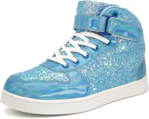 Wooowyet Glitter Shoes Kids High Top Sneakers for Boys Girls Gift Party Birthday Christmas Halloween
