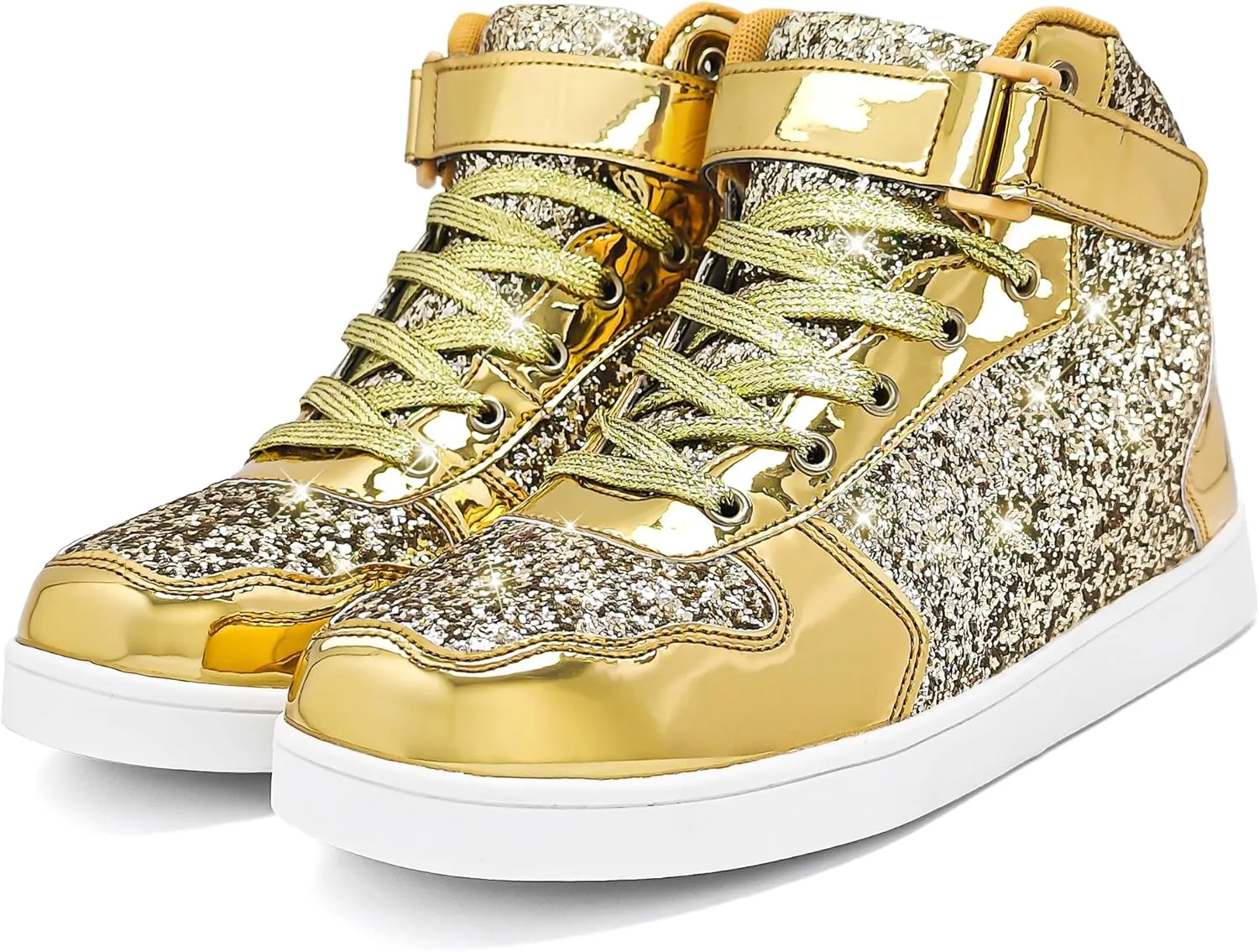 Wooowyet Glitter Shoes Kids High Top Sneakers for Boys Girls Gift Party Birthday Christmas Halloween