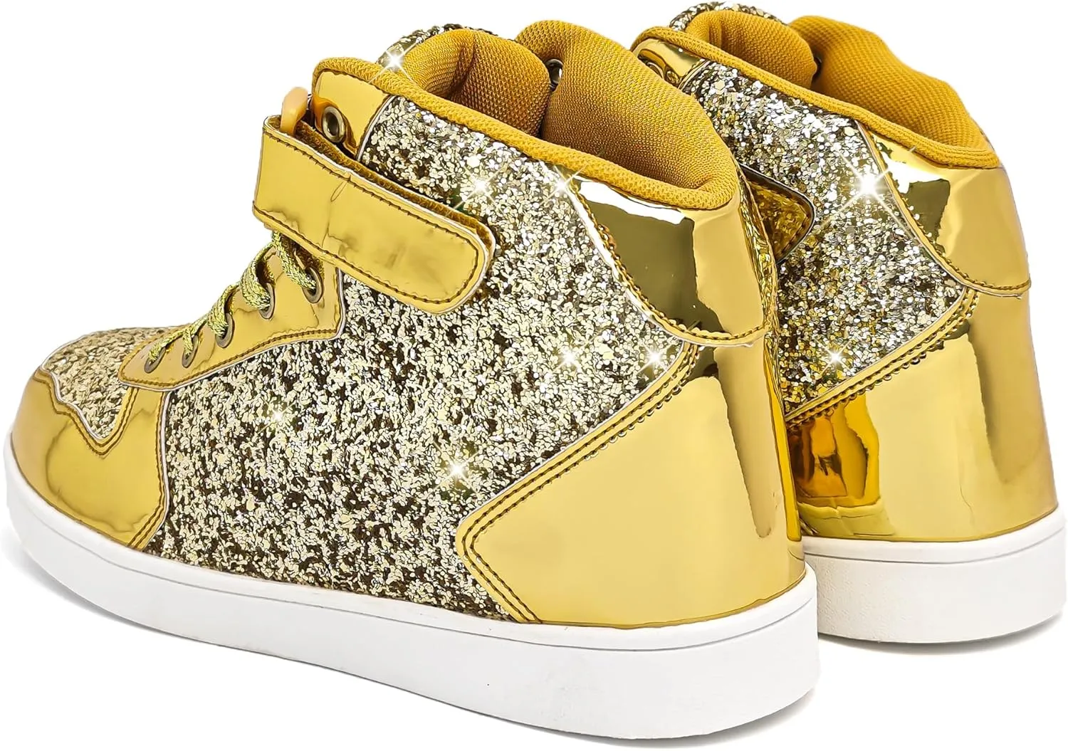 Wooowyet Glitter Shoes Kids High Top Sneakers for Boys Girls Gift Party Birthday Christmas Halloween