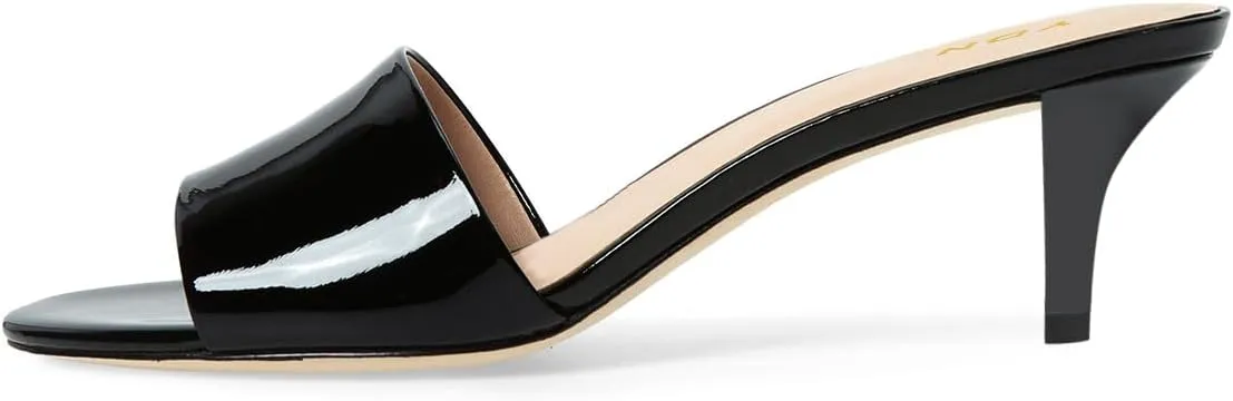 YDN Women Comfy Kitten Low Heel Mules Slip on Clog Sandals Open Toe Dress Pumps Slide Shoes Size 4-15 US
