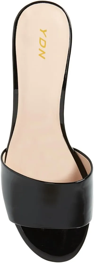 YDN Women Comfy Kitten Low Heel Mules Slip on Clog Sandals Open Toe Dress Pumps Slide Shoes Size 4-15 US