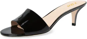 YDN Women Comfy Kitten Low Heel Mules Slip on Clog Sandals Open Toe Dress Pumps Slide Shoes Size 4-15 US