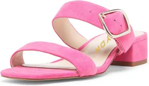 YDN Women Dressy Block Low Heel Mules Slip on Sandals Open Toe Pumps Slide Clogs Shoes