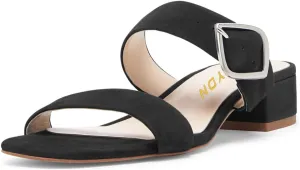 YDN Women Dressy Block Low Heel Mules Slip on Sandals Open Toe Pumps Slide Clogs Shoes