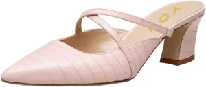 YDN Women Fashion Crocodile Print Mules Cross Straps Block Chunky Mid Low Heel Slip On Sandals 4-15 US