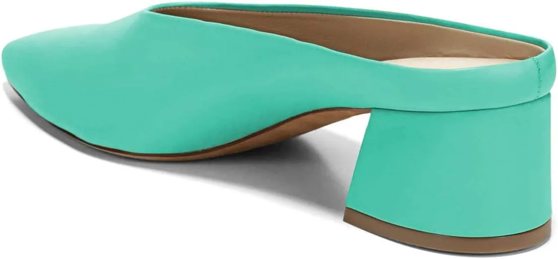 YDN Women Retro Pointed Toe Mules Pumps Block Mid Heel Slip On Slide Sandal Comfort Clog Shoes