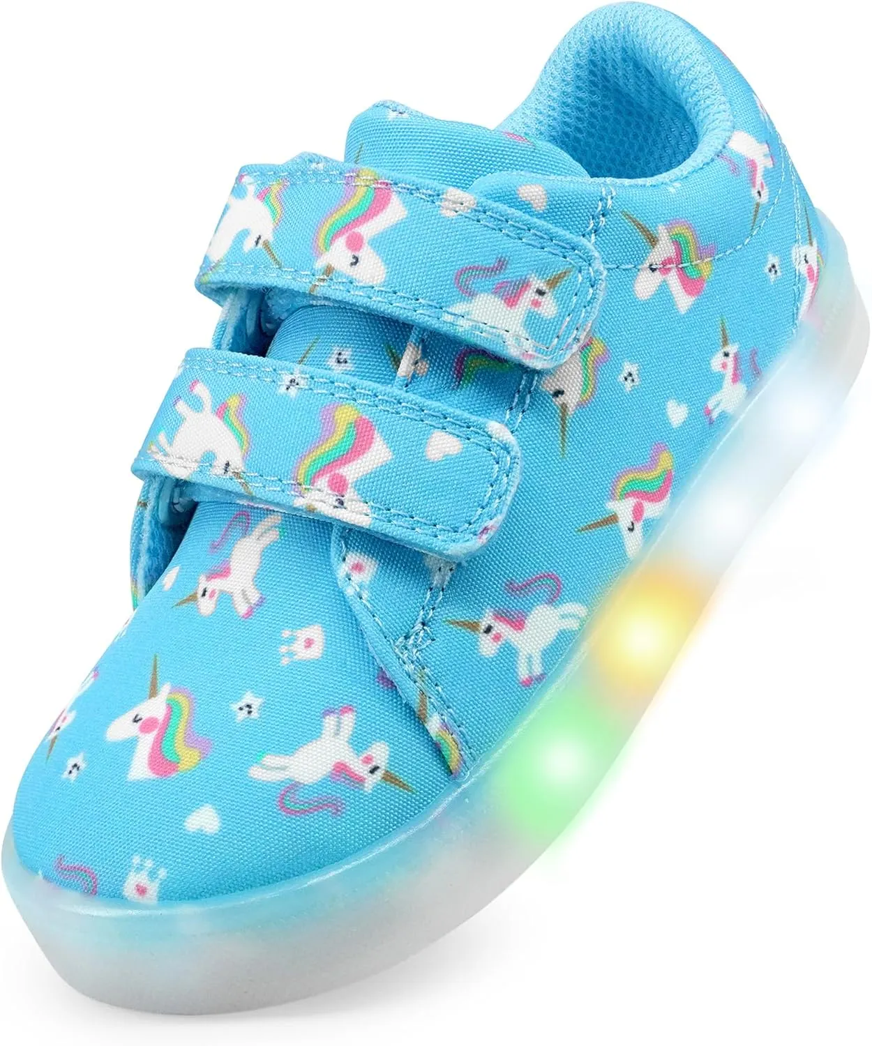YESKIS Boys Girls Light Up Shoes Vivaki LED Canvas Cartoon Casual Sneakers for Toddler Little Kid Size 5-12