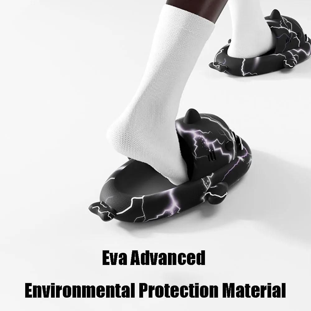 Zureto Shark Slides Slippers, Novelty Cloud Shark Slippers, Anti-Slip Quick Drying Shark Sliders, EVA Starlight Shark