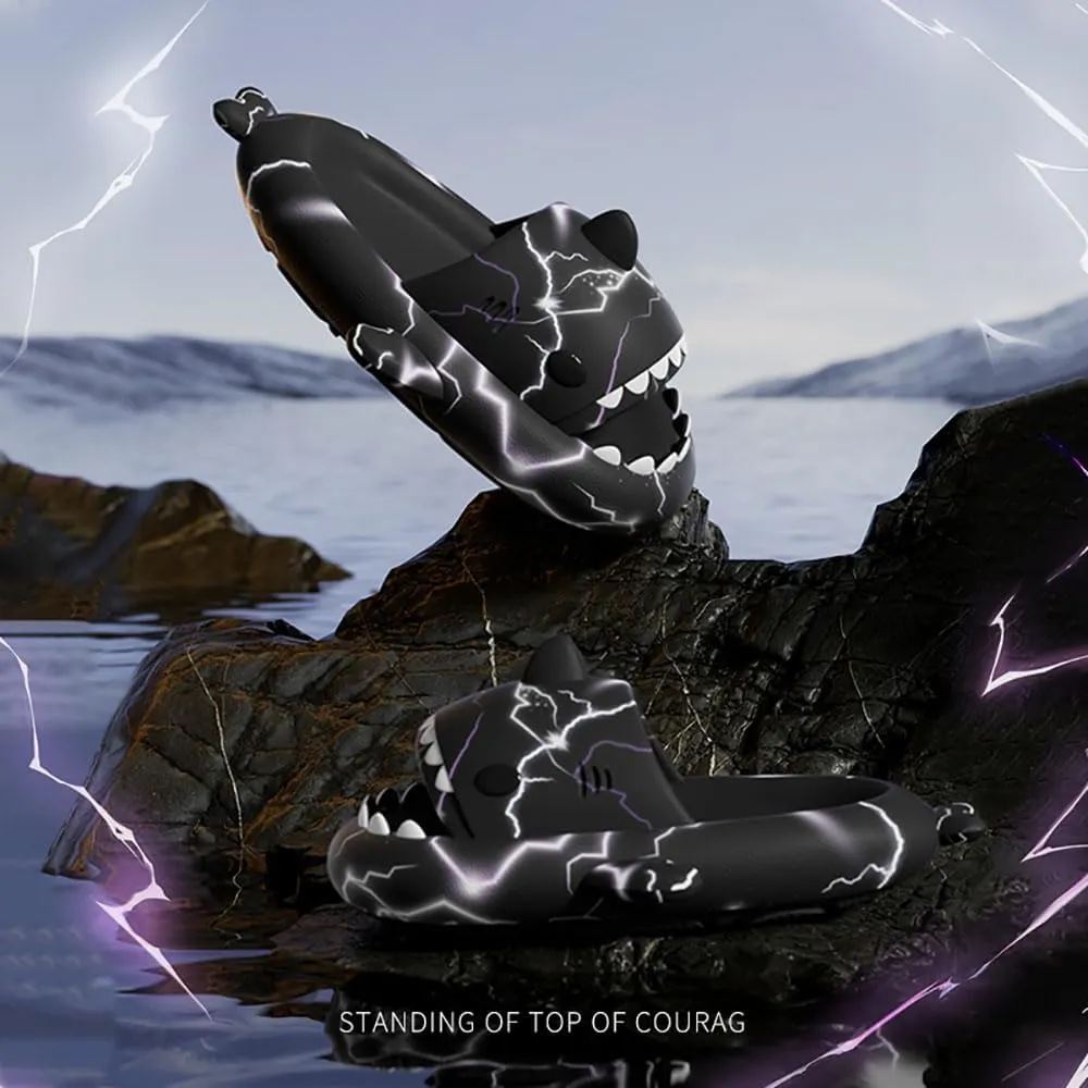 Zureto Shark Slides Slippers, Novelty Cloud Shark Slippers, Anti-Slip Quick Drying Shark Sliders, EVA Starlight Shark