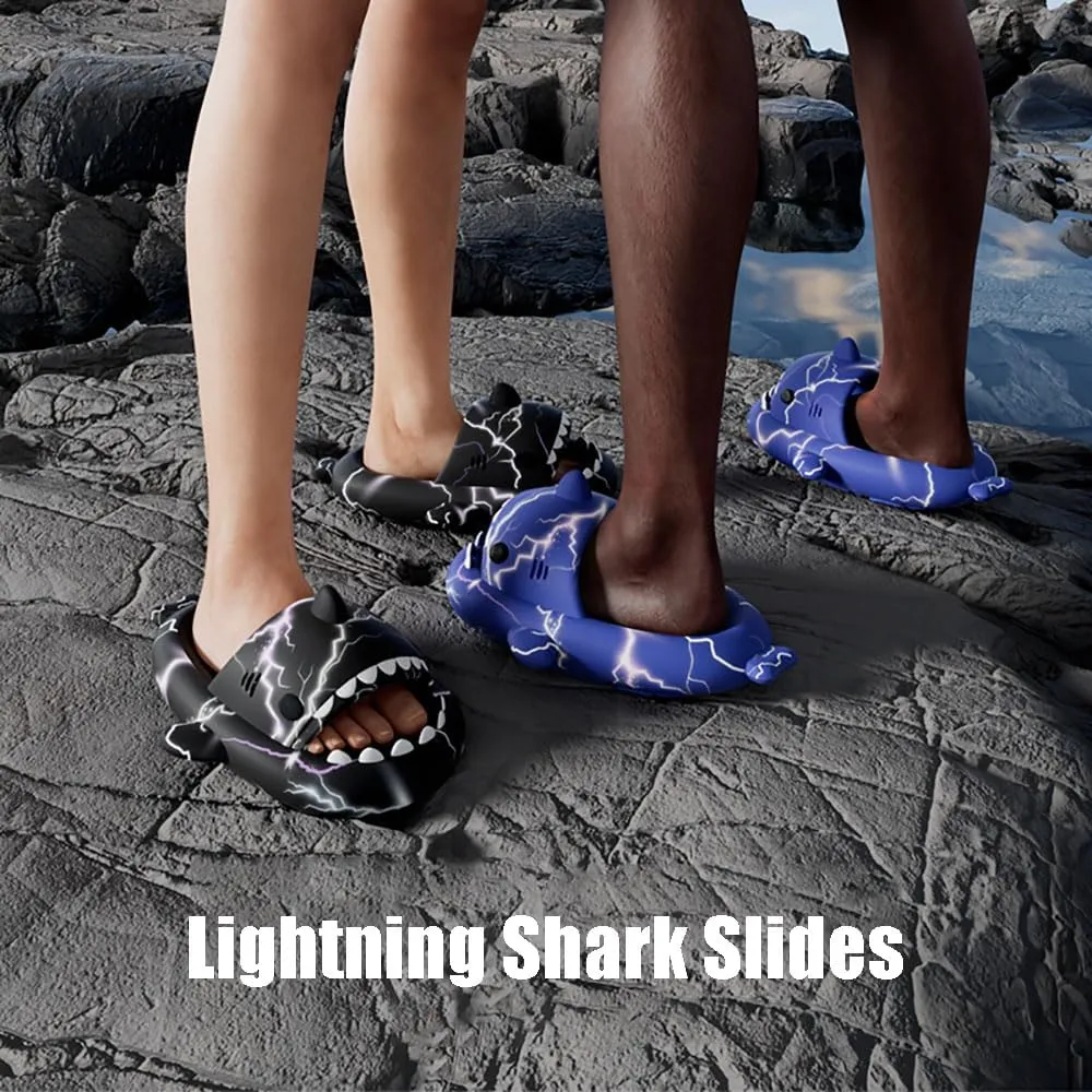 Zureto Shark Slides Slippers, Novelty Cloud Shark Slippers, Anti-Slip Quick Drying Shark Sliders, EVA Starlight Shark