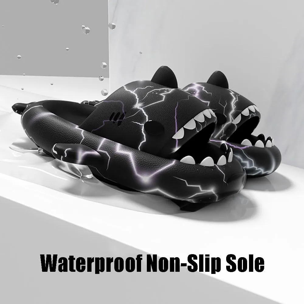 Zureto Shark Slides Slippers, Novelty Cloud Shark Slippers, Anti-Slip Quick Drying Shark Sliders, EVA Starlight Shark