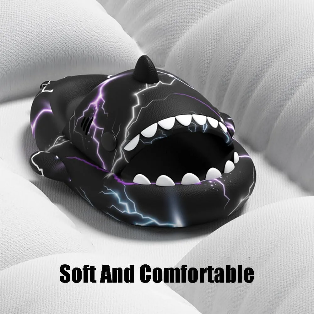 Zureto Shark Slides Slippers, Novelty Cloud Shark Slippers, Anti-Slip Quick Drying Shark Sliders, EVA Starlight Shark