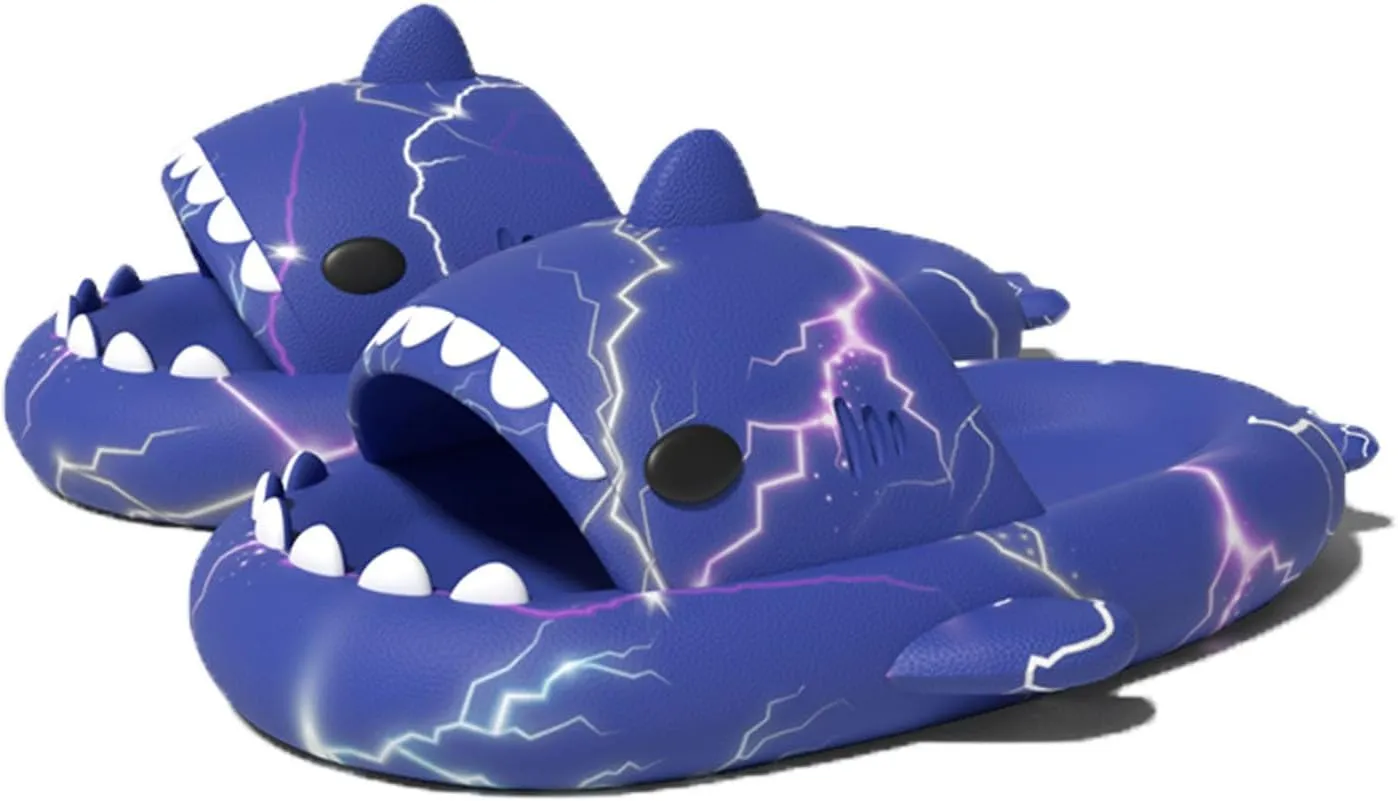 Zureto Shark Slides Slippers, Novelty Cloud Shark Slippers, Anti-Slip Quick Drying Shark Sliders, EVA Starlight Shark